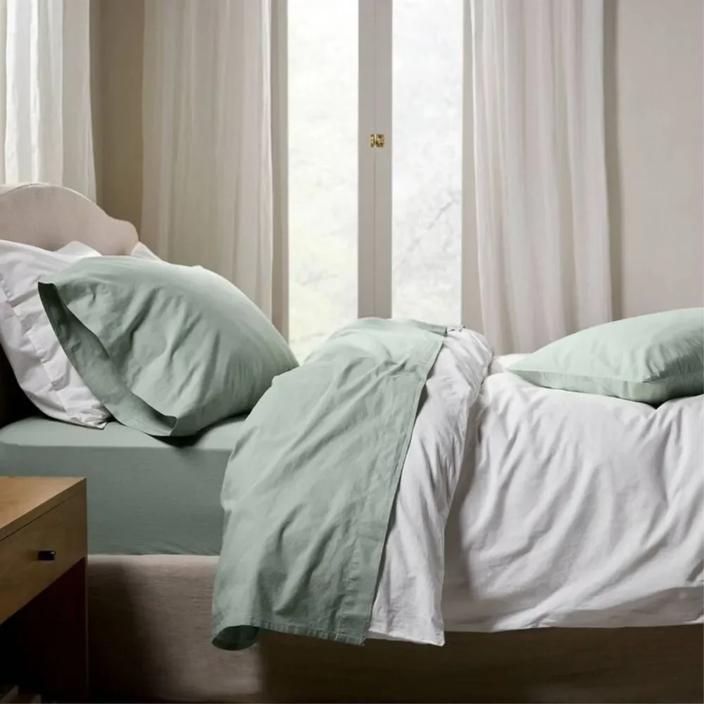 Full/Queen Casual Organic Cotton Duvet Cover & Sham Set White - Parachute